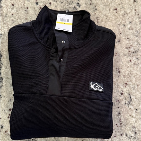Spyder Black Men's Pullover with Snap Collar size M - Picture 1 of 6